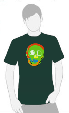 Neon Skull 1 - T Shirt by Tom Leedy