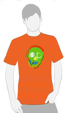 Neon Skull 1 - T Shirt by Tom Leedy