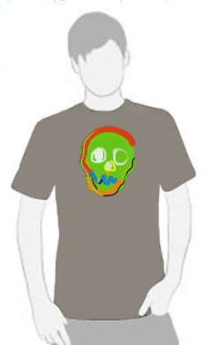 Neon Skull - T Shirt by Tom Leedy