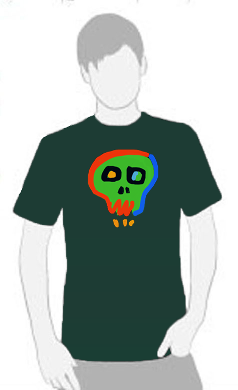 Neon Skull 3 - T Shirt by Tom Leedy