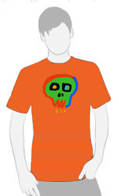 Neon Skull 3 - T Shirt by Tom Leedy