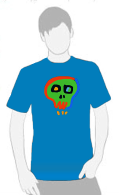 Neon Skull 3 - T Shirt by Tom Leedy