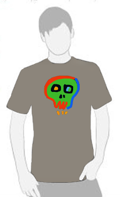 Neon Skull 3 - T Shirt by Tom Leedy