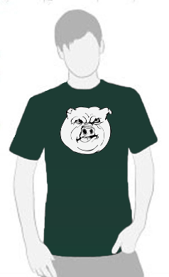 Angry Pig - T Shirt by Tom Leedy