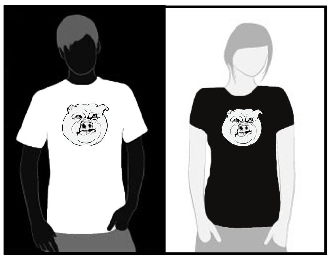 Angry Pig - T Shirt by Tom Leedy