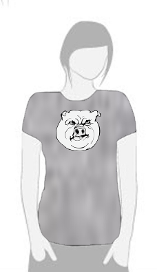 Angry Pig - T Shirt by Tom Leedy