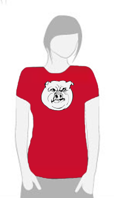 Angry Pig - T Shirt by Tom Leedy