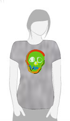 Neon Skull 1 - T Shirt by Tom Leedy