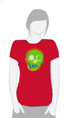 Neon Skull 1 - T Shirt by Tom Leedy