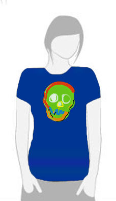 Neon Skull 1 - T Shirt by Tom Leedy