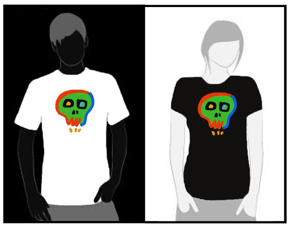 Neon Skull 3 - T Shirt by Tom Leedy