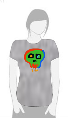 Neon Skull 3 - T Shirt by Tom Leedy