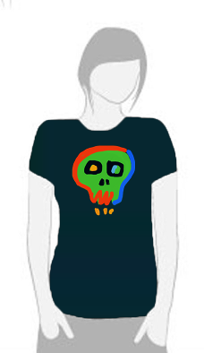 Neon Skull 3 - T Shirt by Tom Leedy