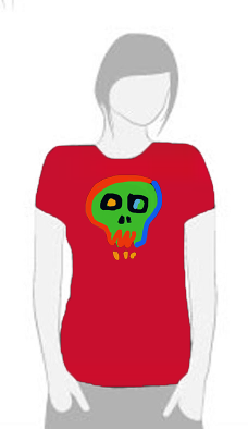 Neon Skull 3 - T Shirt by Tom Leedy