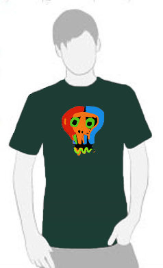 Neon Skull 2 - T Shirt by Tom Leedy