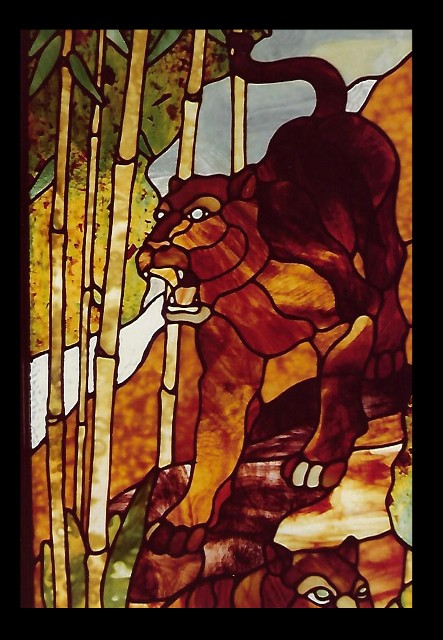 Panther (Detail) - Stained Glass by Tom Leedy
