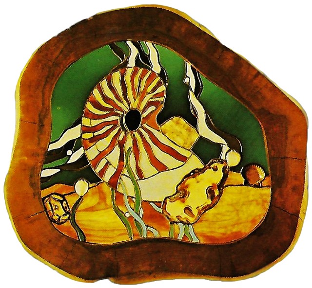 Nautilus - Stained Glass by Tom Leedy