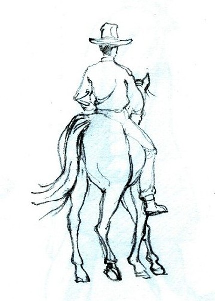 Ranch Hand - Drawing by Tom Leedy