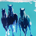 Horses Aqua by Tom Leedy